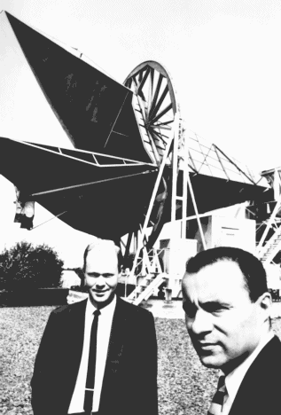 Wilson and Penzias with their antenna