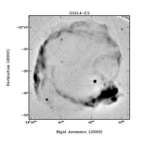 radio image of the remnant of supernova 185 AD