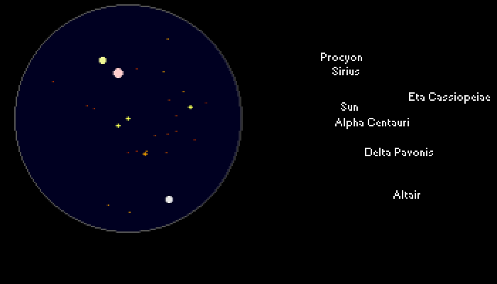 map of nearby stars