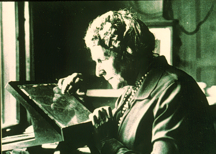 Annie Jump Cannon at the measuring machine