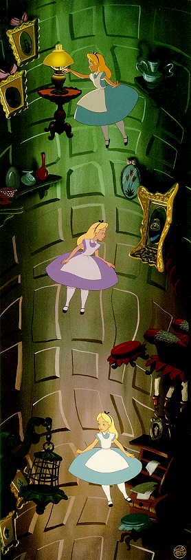 Alice falling inside the hole