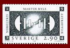 Swedish stamp showning radiation from Centaurus A