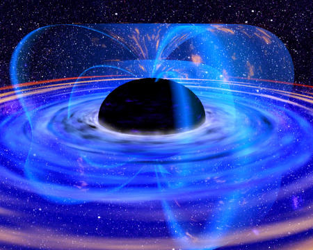 artist's concept of AGN black hole