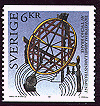 Swedish stamp with armillary sphere