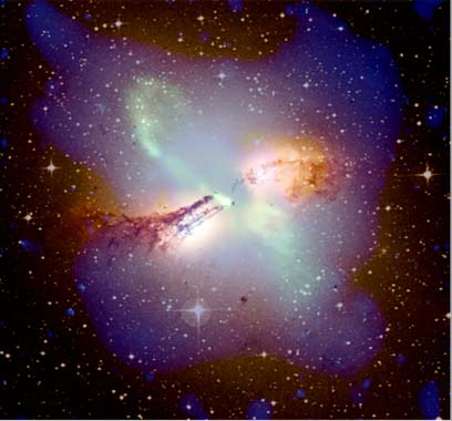 multi-wavelength image of Centaurus A