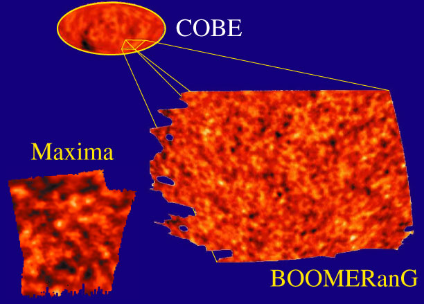 Maps obtained by Boomerang and Maxima experiments