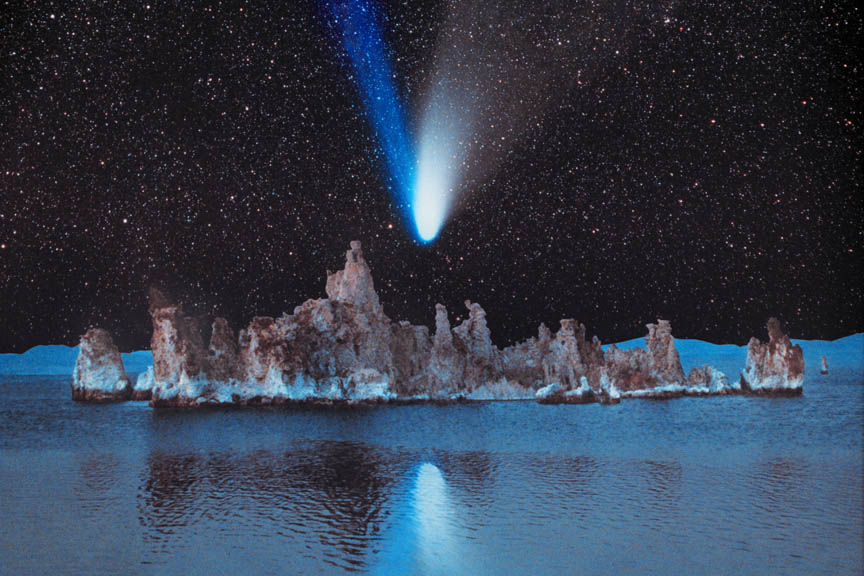 Comet Hale-Bopp over Lake Mono