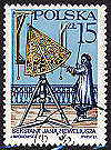 Polish stamp showing Hevelius and instruments