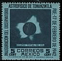 Mexican stamp of solar eclipse