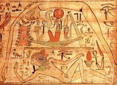 Egyptian picture of NUT arcing over Earth