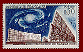French stamp of radio telescope