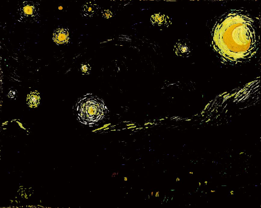 Starry Night showing just yellows and greens