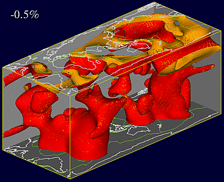 Hot plumes tomogram