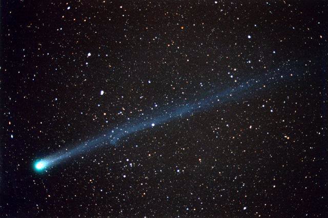 Comet with long tail