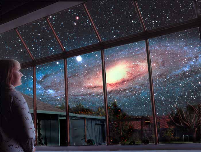Photographic creation of M31 filling the sky
